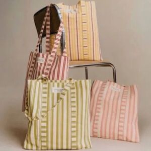 Striped Canvas Tote Bag